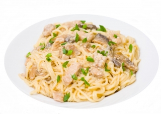 Espaguetis konjac a la carbonara keto | Dietfarma